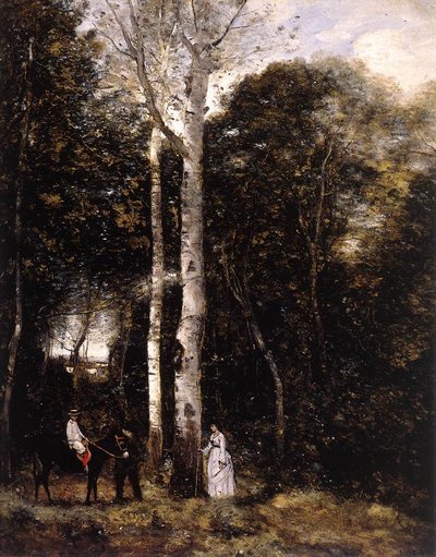 Spaziergang im Parc des Lions in Port-Marly von Jean Baptiste Camille Corot